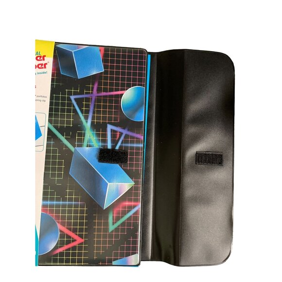 Mead Trapper Keeper NEW Black Pink Blue Geometric - Picture 6 of 16